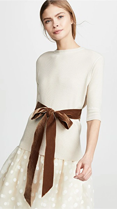 Marc Jacobs Short Sleeve Crew Neck Sweater In Ivory