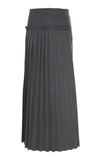 MARNI PLEATED ASYMMETRIC WOOL SKIRT,GOMA0174FUTW874