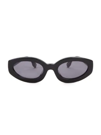 Le Specs Women's The Prowler 53mm Cat Eye Sunglasses In Black/smoke Solid
