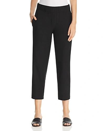 Eileen Fisher Washable Stretch-crepe Slim Trousers In Black