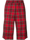 JOHN UNDERCOVER PLAID PRINT KNEE-LENGTH SHORTS