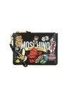 MOSCHINO Patch Leather Pouch