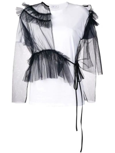 Act N°1 Tulle Panels T-shirt In White