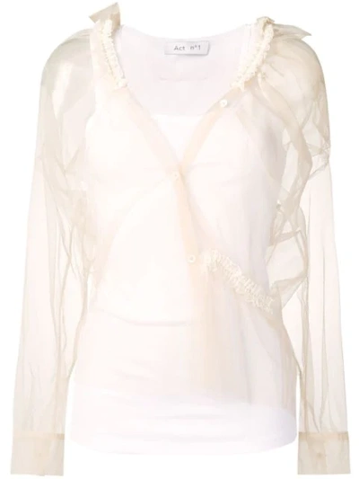 Act N°1 Tulle Layer Top - 白色 In White