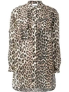 GANNI GANNI LEOPARD PRINT SHIRT - 棕色