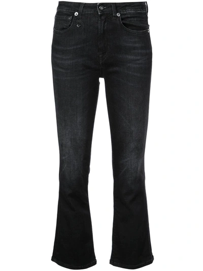 R13 Kick Fit High Waist Crop Jeans In Black