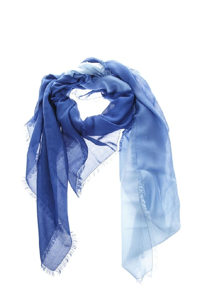 Fendi Cotton-silk Blend Scarf In Blue