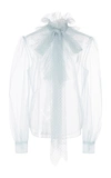 MARC JACOBS TIE-DETAILED SHEER TULLE BLOUSE,W2190204-