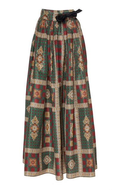 Etro Long Printed Silk Taffeta Wrap Skirt In Multicolor