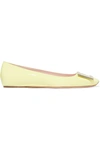 Roger Vivier Trompette Patent-leather Ballet Flats In Pastel Yellow