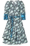 APIECE APART BOUGAINVILLEA PRINTED SILK-SATIN WRAP DRESS