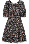 ANNA MASON POPPY BELTED FLORAL-PRINT COTTON-POPLIN MINI DRESS