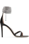 GIUSEPPE ZANOTTI 105 CRYSTAL-EMBELLISHED LEATHER SANDALS