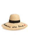 KATE SPADE THE RUMORS ARE TRUE RAFFIA HAT - BROWN,KS1001992