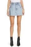 ALEXANDER WANG T DENIM X ALEXANDER WANG PLEATED DENIM MINISKIRT,4D995454EG