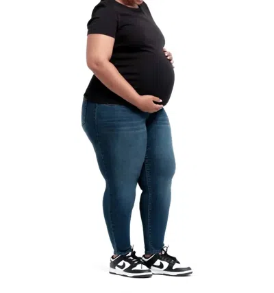 1822 Denim Ankle-length Skinny Jeans - Maternity In Ziggy In Black