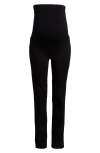 1822 Denim Bellyband Better Butter Slim Straight Leg Maternity Jeans In Black