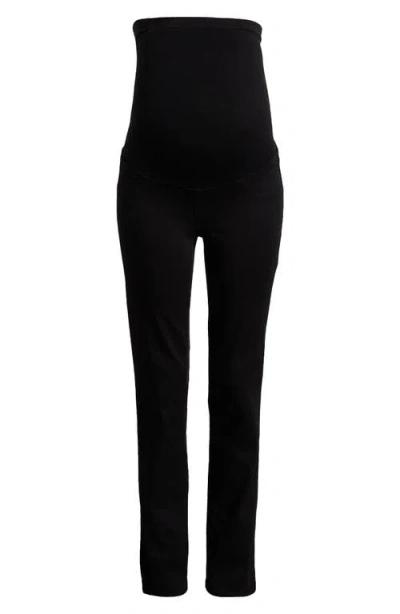 1822 Denim Bellyband Better Butter Slim Straight Leg Maternity Jeans In Black