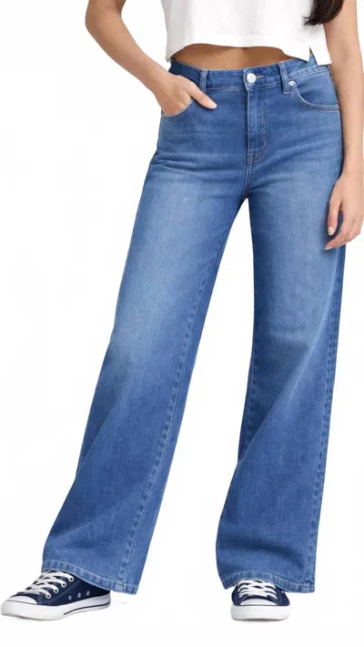 1822 Denim Better Butter Wide Leg Shadow Masking Stripe Jeans In Felicia In Blue