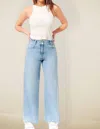 1822 Denim Bleach Please Folded Waistband Jeans In Ligh Wash In White
