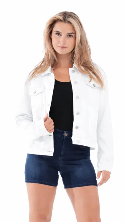 1822 Denim Classic Better Butter Jean Jacket In White