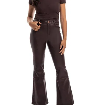 1822 Denim Coated Slim Boot Cut Pant In Espresso In Black