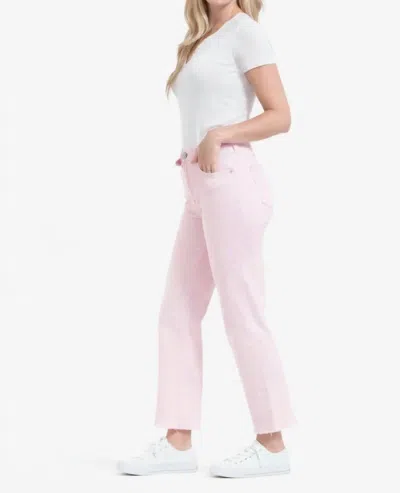 1822 Denim Cuff Bottom Straight Jeans In Pink