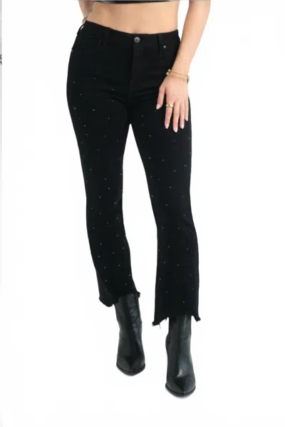 1822 Denim Demi Bootcut Jean With Crystals In Black