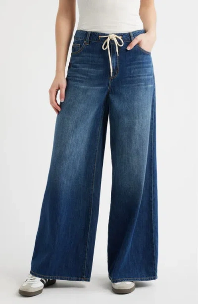 1822 Denim Drawstring High Waist Wide Leg Jeans