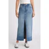 1822 Denim Front Slit Denim Maxi Skirt In Tifa