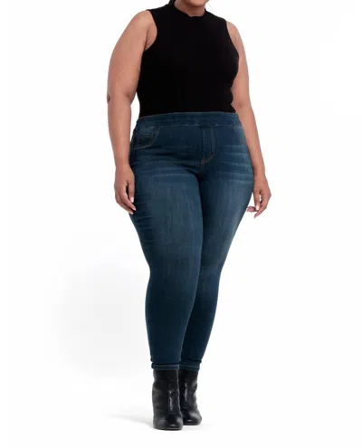 1822 Denim High-rise Pull-on Skinny Ankle Jeans - Plus In Dark Wash In Blue