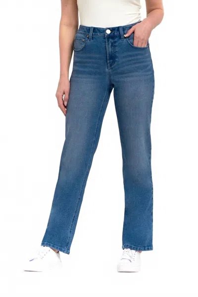 1822 Denim High Rise Straight Leg Denim Jeans In Benny In Blue