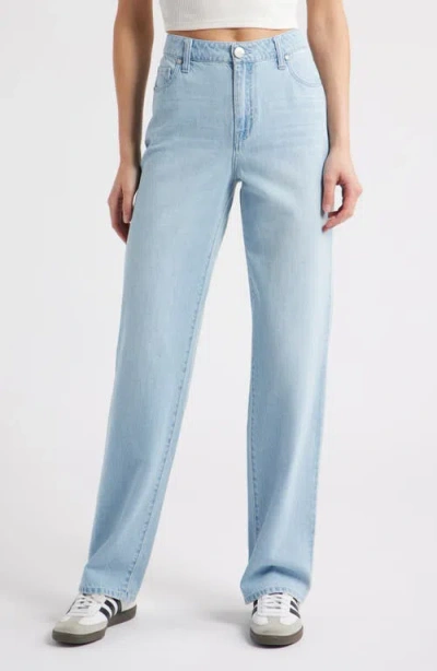 1822 Denim High Waist Baggy Straight Leg Jeans In Blue