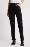 1822 Denim High Waist Straight Leg Jeans In Black