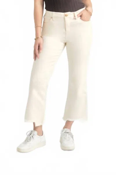 1822 Denim Demi Fray Step Hem Bootcut Jeans In White Smoke