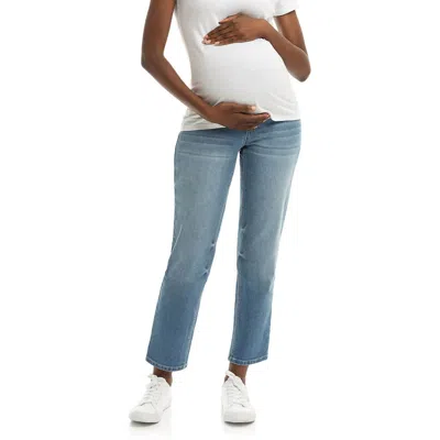 1822 Denim Maternity 28" Straight With Bellyband Jeans In Kinsley In Blue