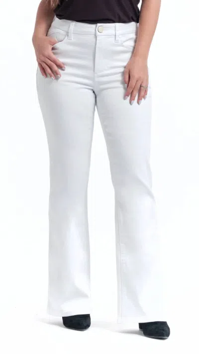 1822 Denim Mid Rise Better Butter Slim Bootcut Jeans In White