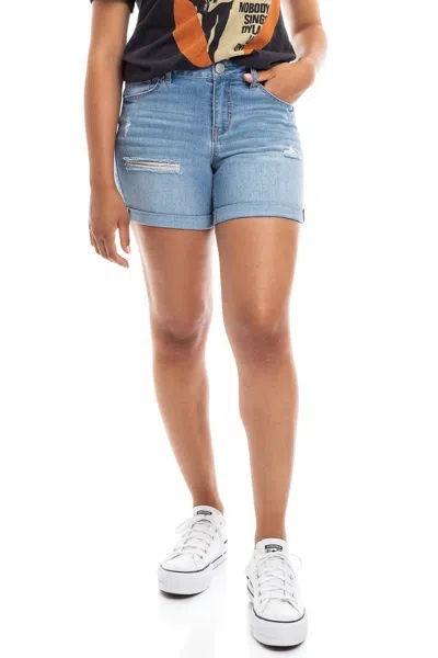 1822 Denim Mid-rise Roll Cuff Jean Shorts In Denyse In Blue