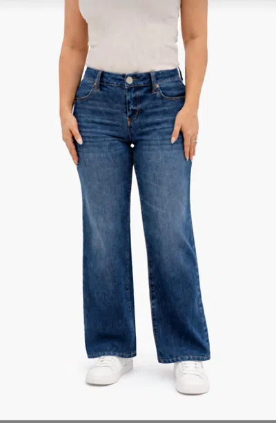 1822 Denim Mid Rise Straight Leg Jean In Dark Blue
