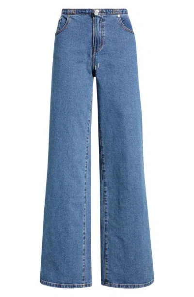 1822 Denim No Waistband Mid Rise Wide Leg Jeans In Blue
