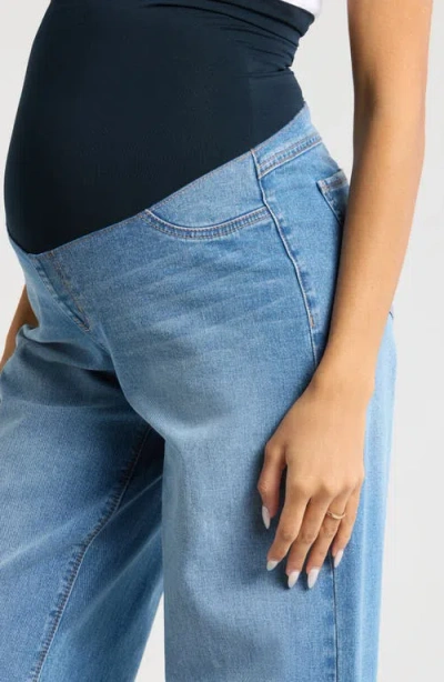 1822 Denim Over The Bump Wide Leg Maternity Jeans In Paige