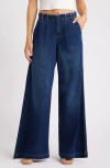 1822 Denim Pleated High Waist Superwide Leg Jeans In Quinlin