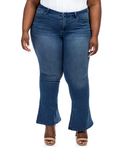 1822 Denim Plus Size 32" Better Butter Super High Rise Flare Jean In Donna