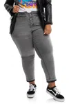 1822 Denim Plus Size Relaxed Jean W/ Release Hem In Grey In Gray