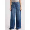 1822 Denim Raw Hem High Waist Wide Leg Jeans
