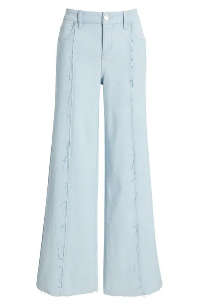 1822 Denim Raw Hem Mid Rise Wide Leg Jeans In Tripp
