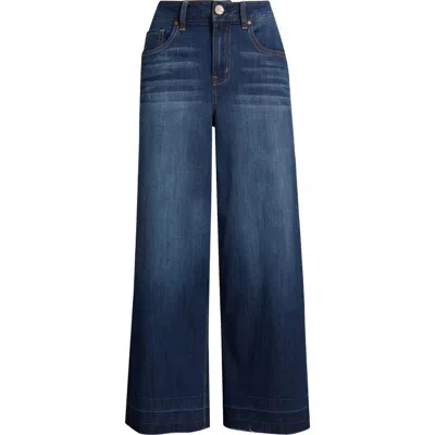 1822 Denim Release Hem High Waist Wide Leg Jeans In Blue