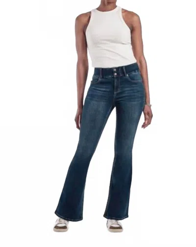 1822 Denim Shapewear Fit And Lift Flare Jean In Dark Wash In Blue