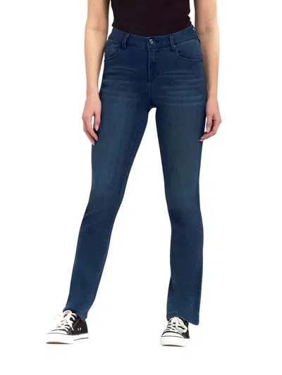 1822 Denim Sheila Mid-rise Slim Straight Jeans In Lanie Wash In Blue