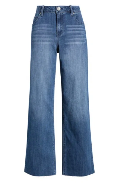 1822 Denim Slim Mid Rise Wide Leg Jeans In Blue